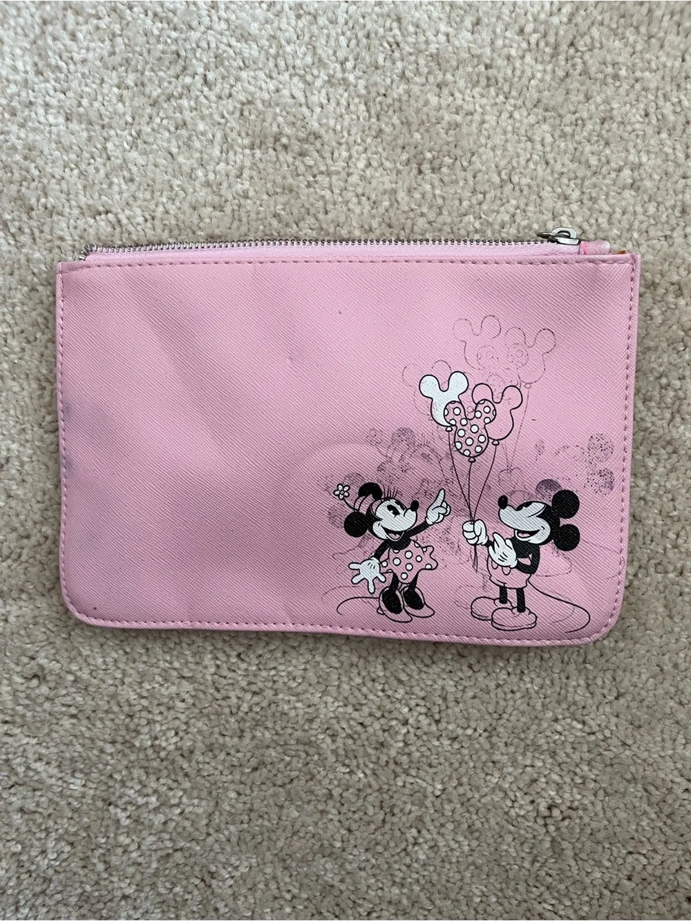Pink Disney Minnie & Mickey Zipper Pouch